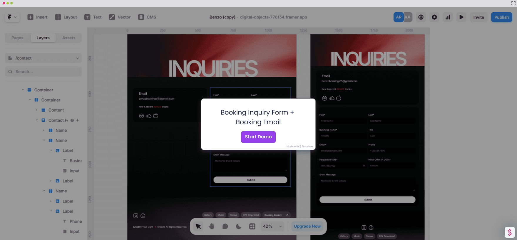 Booking Inquiry