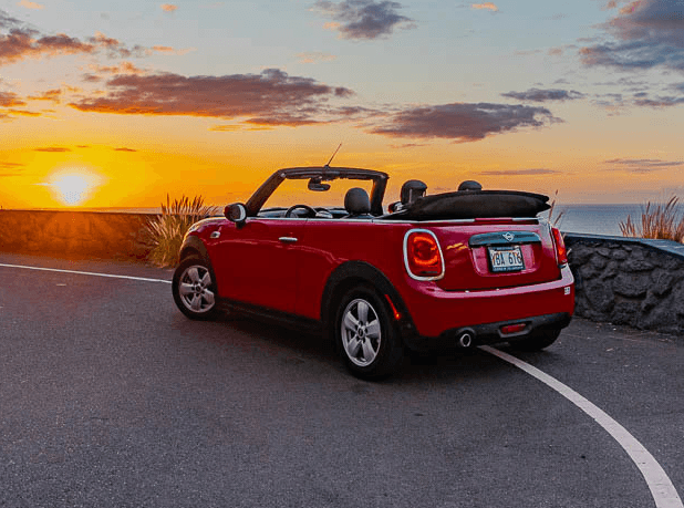 Red Mini Cooper For Rent In Kona Big Island Hawaii
