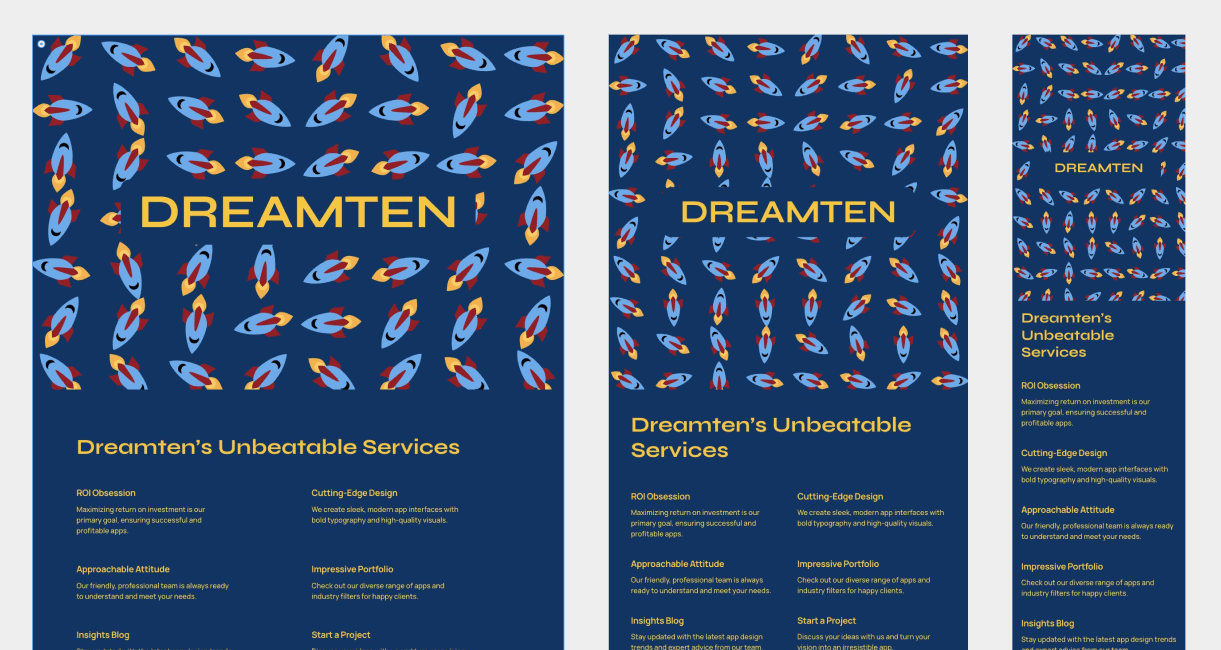 Framer AI's suggestion for the new Dreamten website.