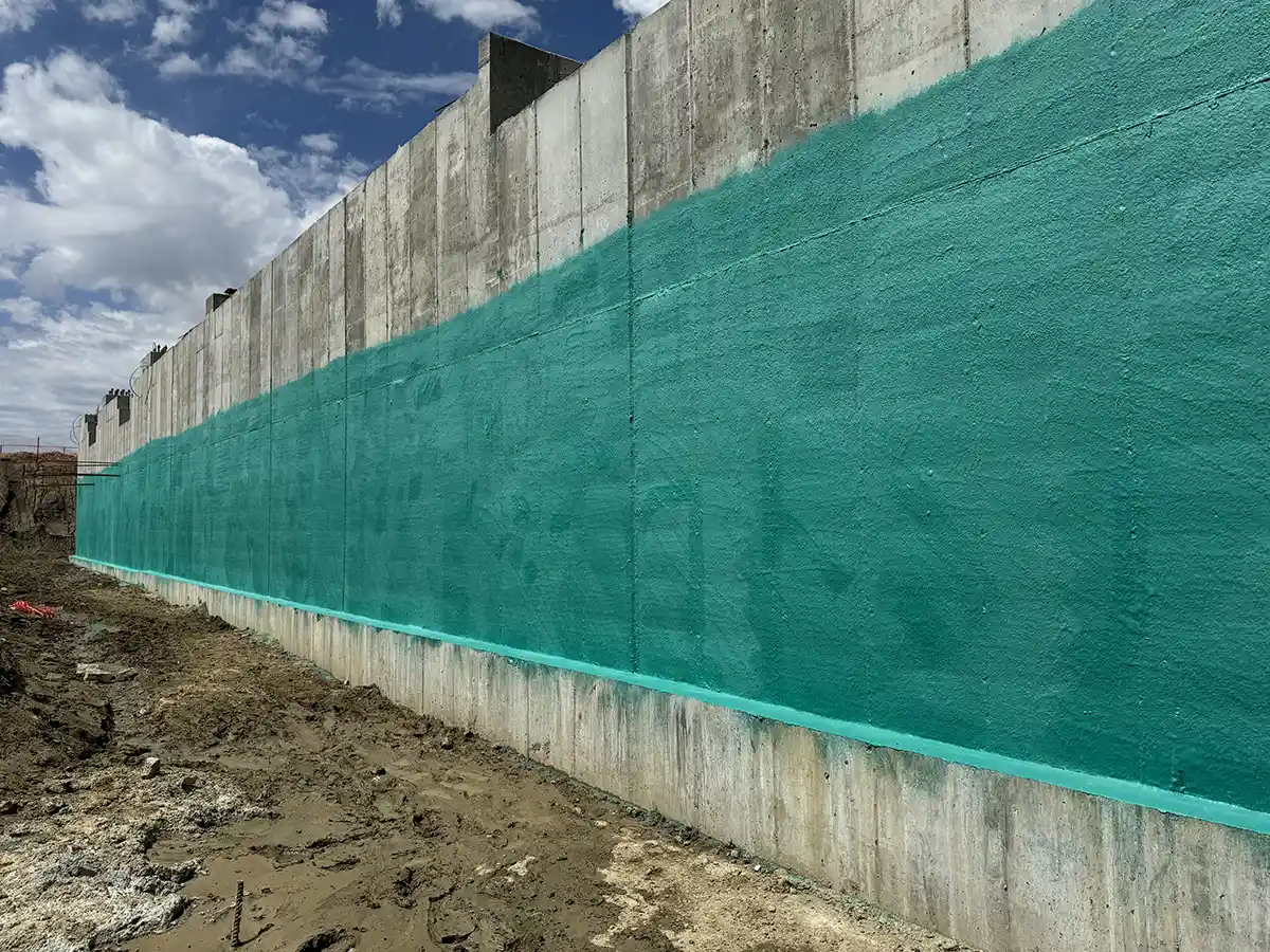 Photo of a foundation coated in Rub-R-Wall waterproofing