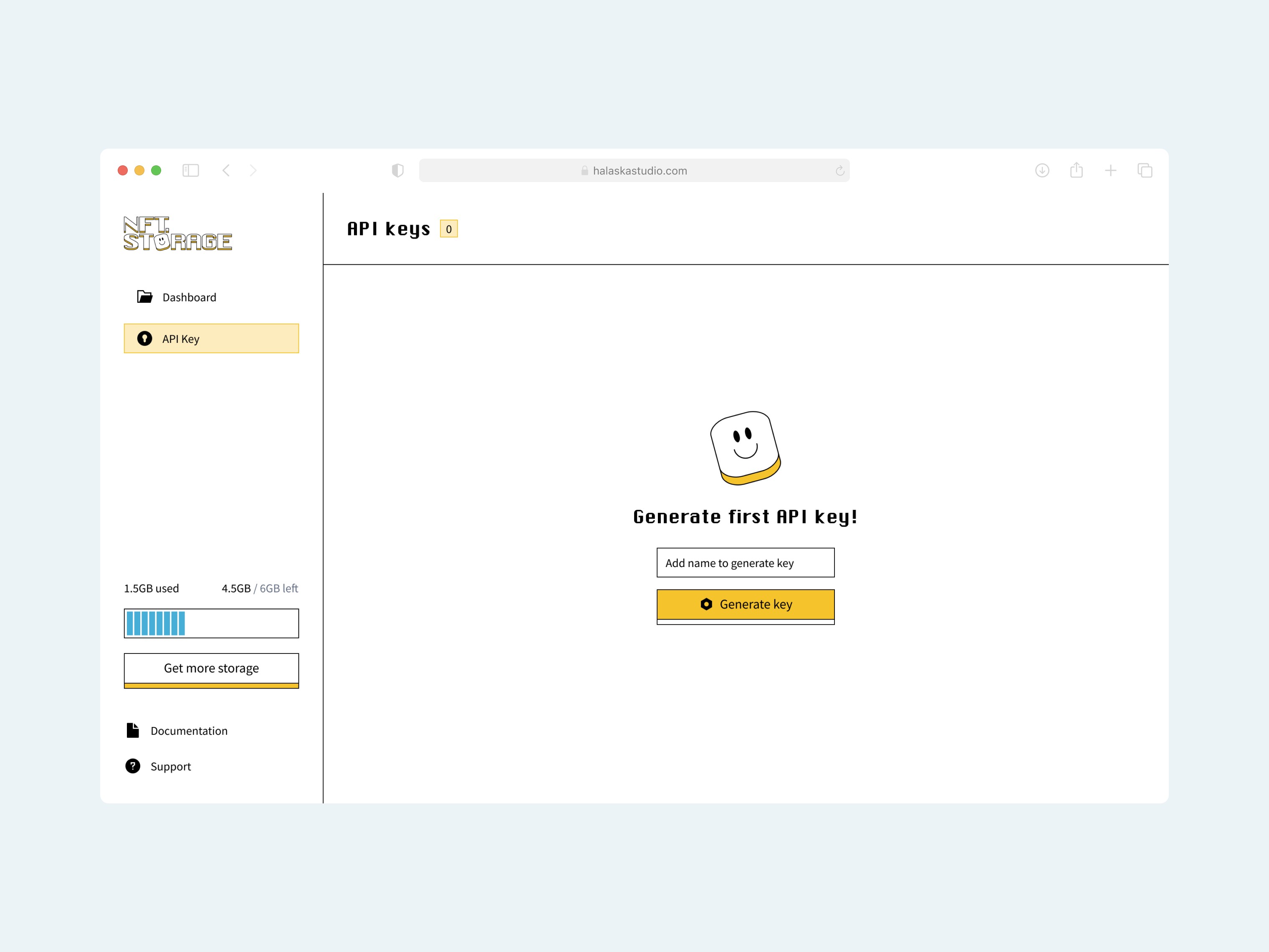 NFT Storage Dashboard UX error