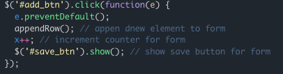 Dynamically Adding Form Elements in JQuery - 2