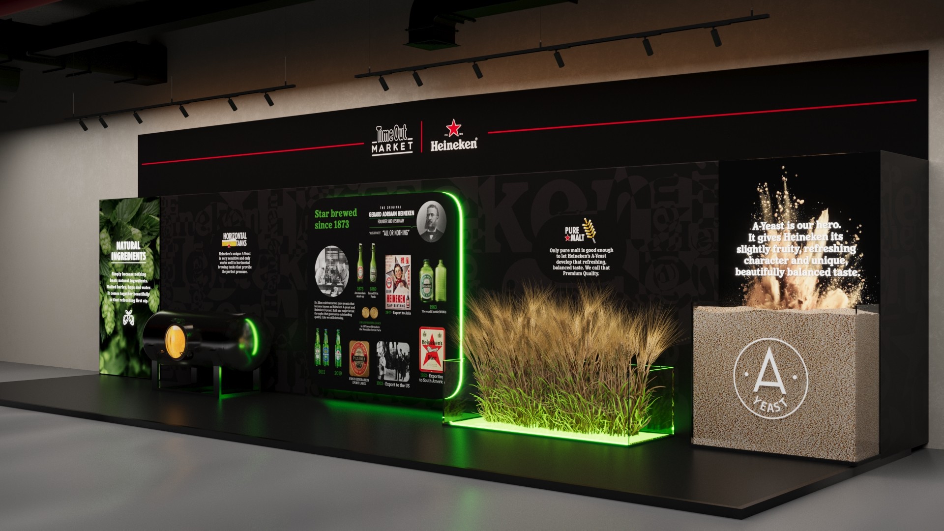 Brand storytelling zone visual for Heineken activation in the UAE, created by our team
