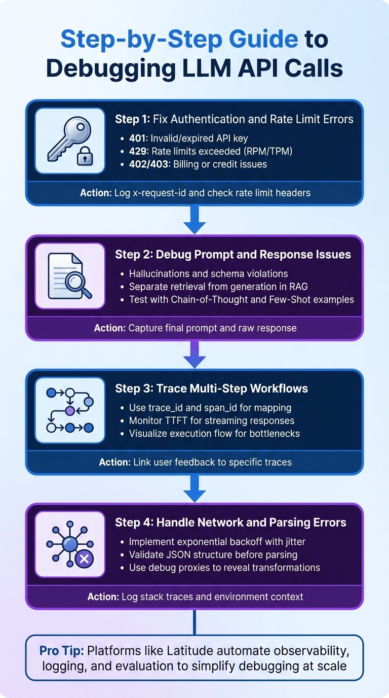 4-Step Process for Debugging LLM API Calls