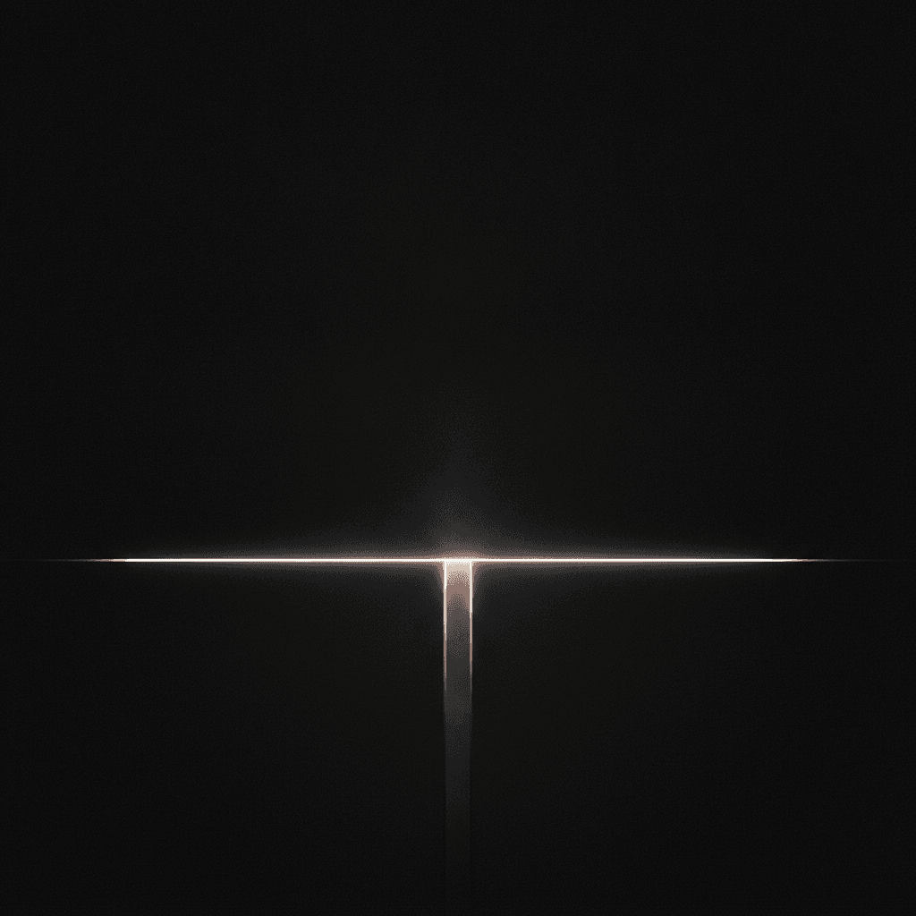 Single thin beam of light passing through a narrow gate in deep shadow