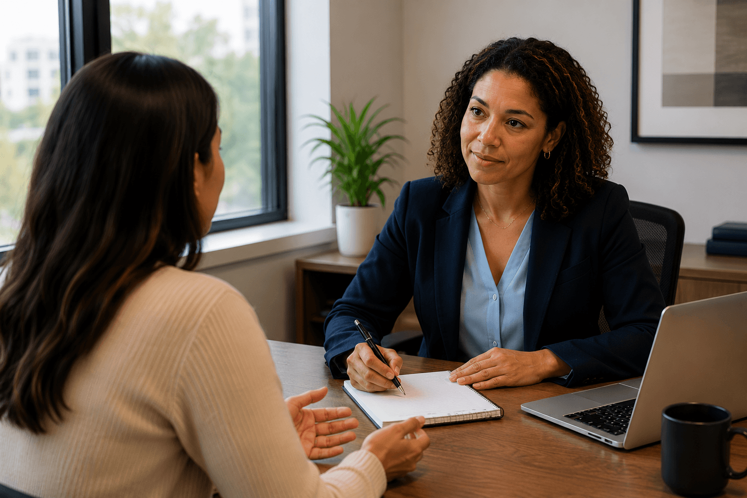 Tenant meeting with a legal professional to discuss Ontario landlord entry rules, notice requirements, and tenant rights under the Residential Tenancies Act.