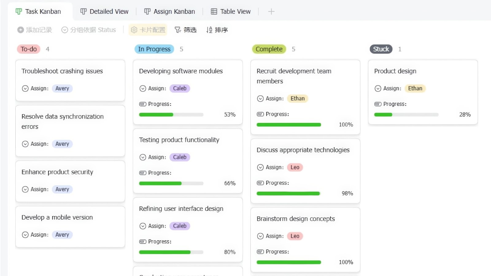 Lark Kanban board (with AI) template