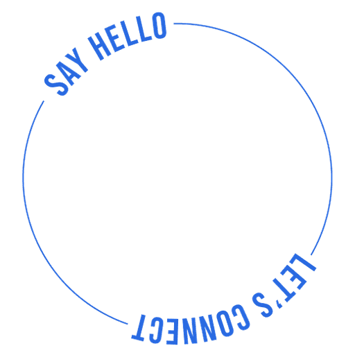 circle with spinning text say hello and lets connect
