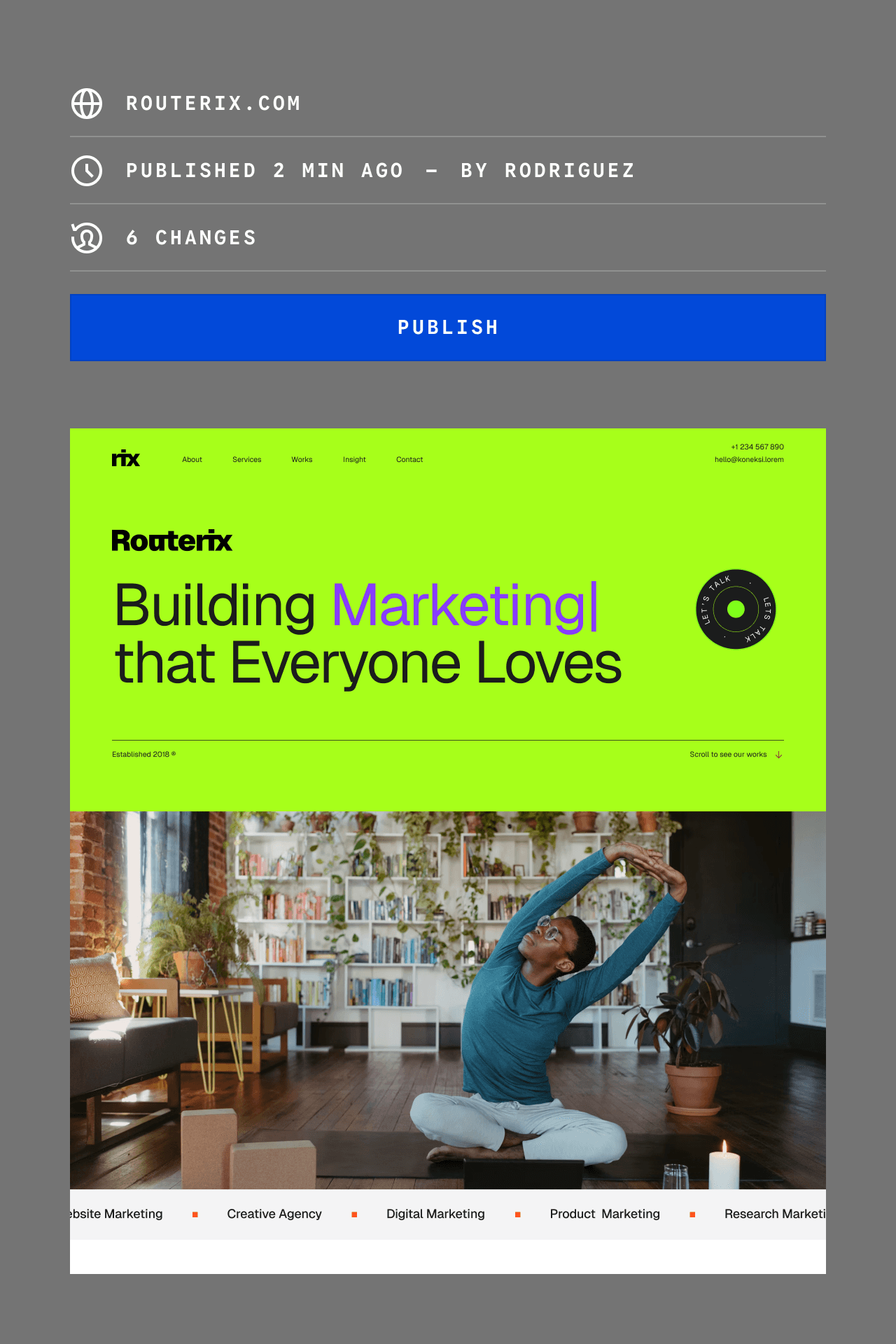 Illustration for launching a website template