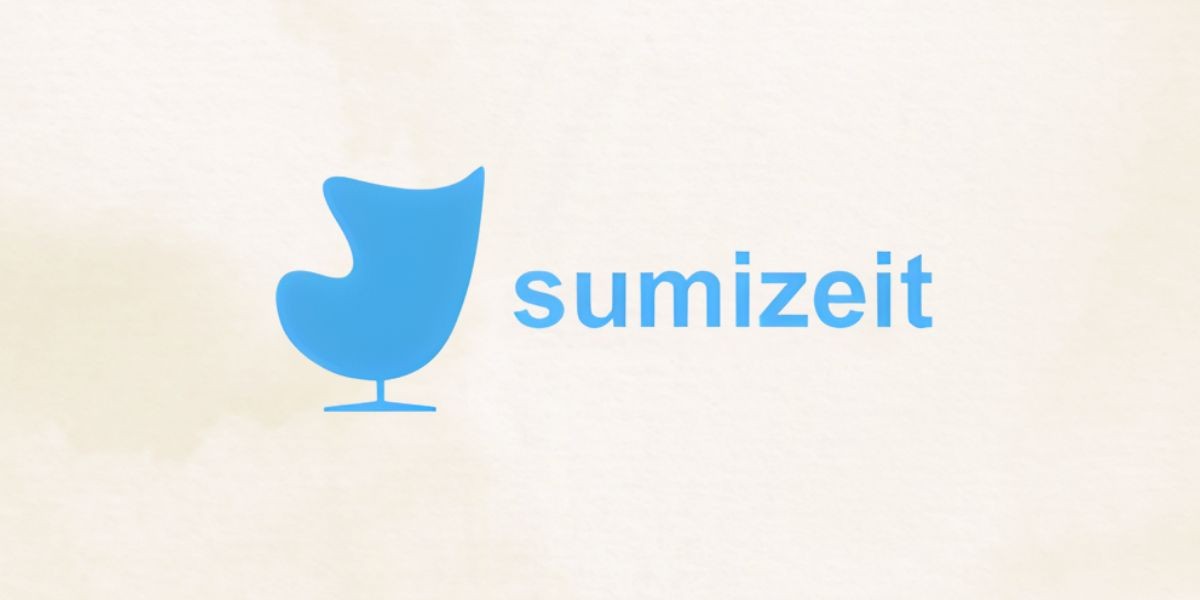 The Sumizeit logo, featuring a stylized blue chair, represents their mission to provide quick, impactful book summaries.