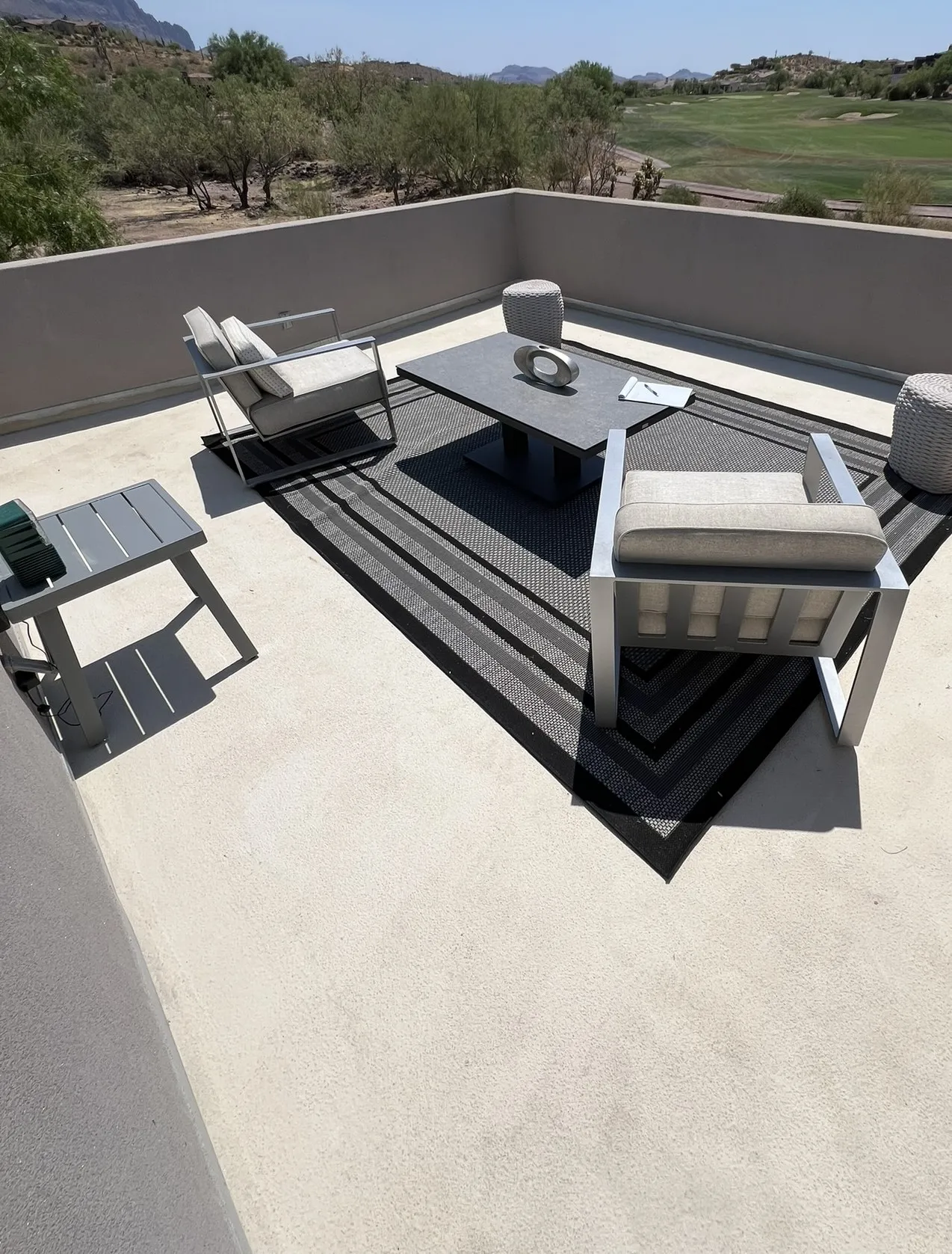 Before. HBC Desks – Desert Sky Lounge with Trex Transcend Lineage decking