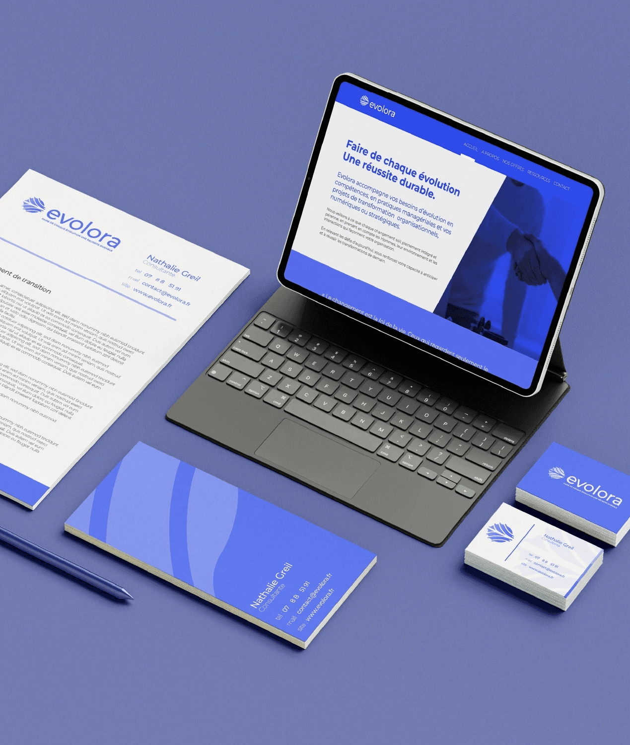 Identité visuelle de l'entreprise Evolora