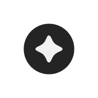 Black circle with a white four-pointed star in the center.