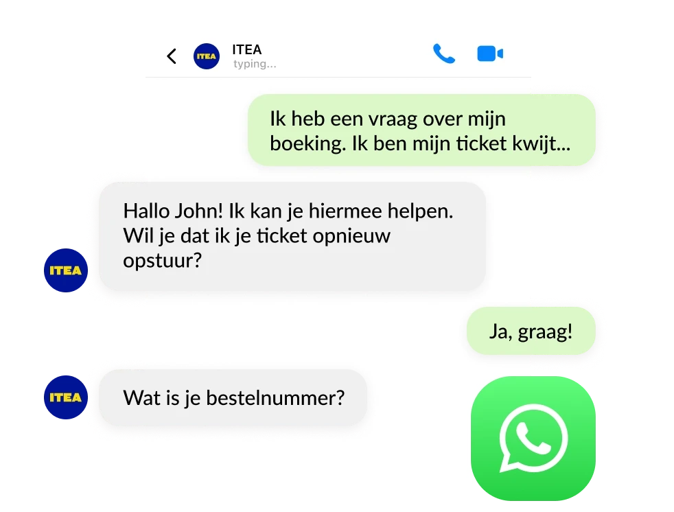 Gesprek met een AI Agent in WhatsApp