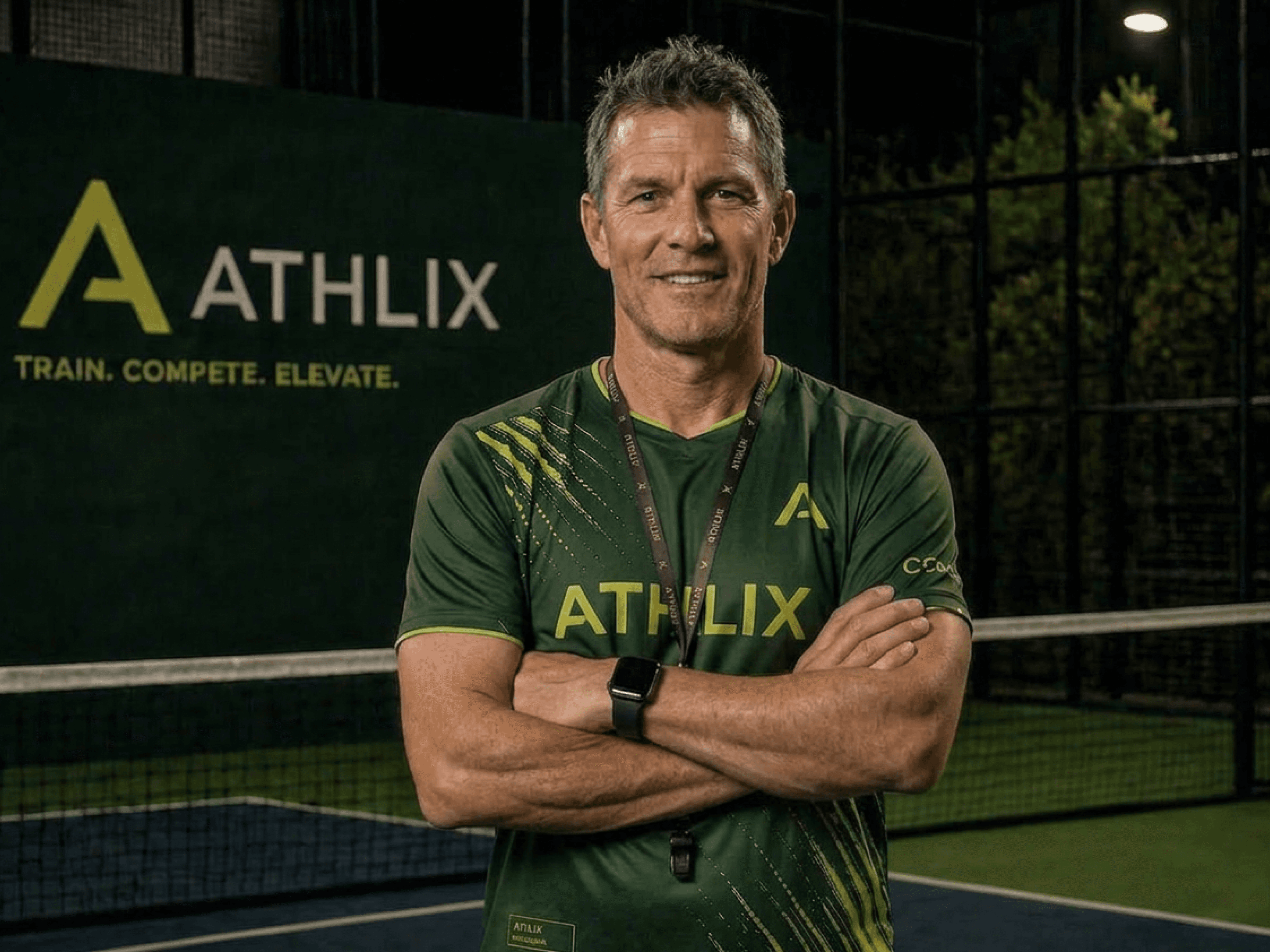 A man jumping in the air with a tennis racket