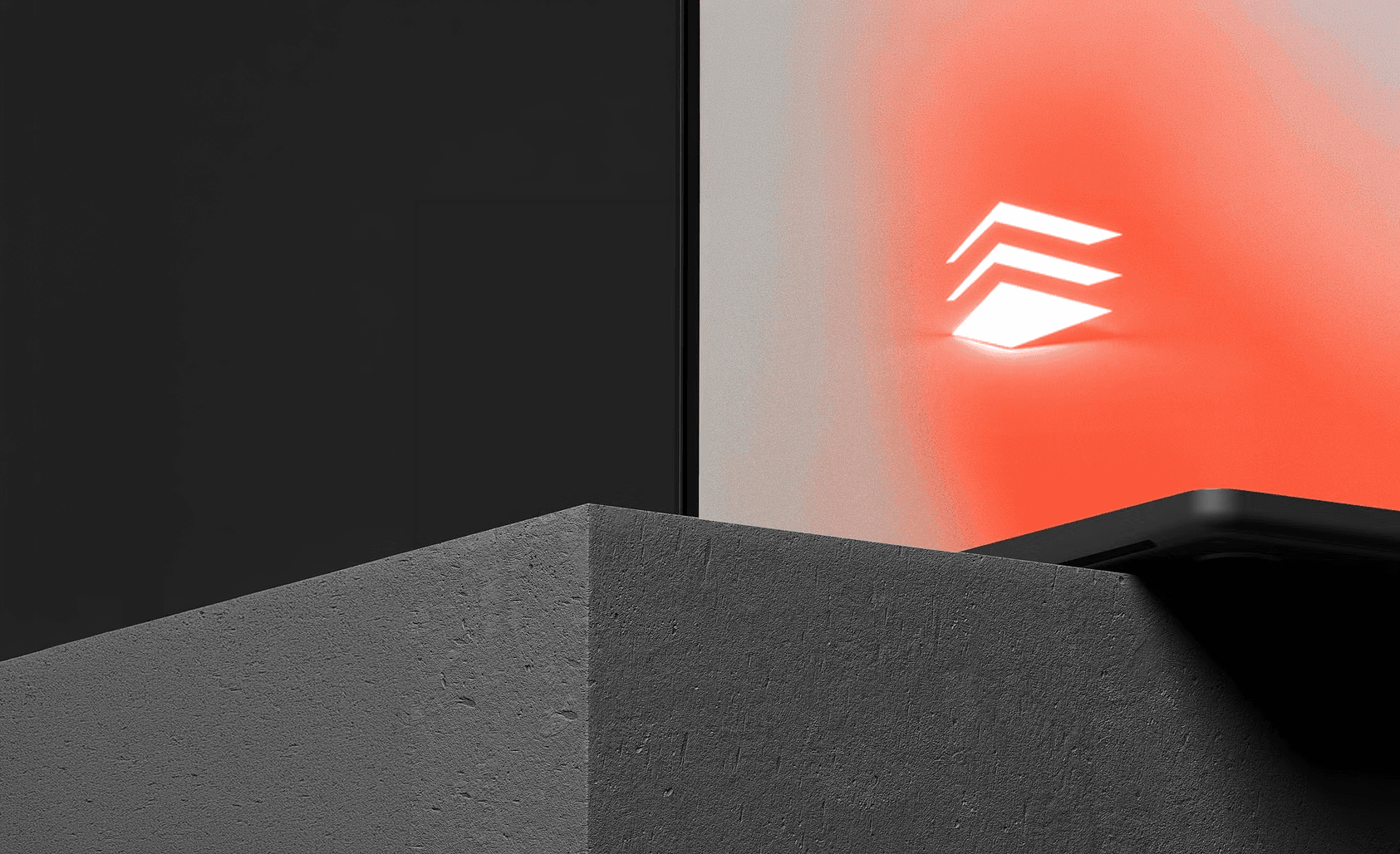 Artistic portrait with red and blue lighting creating a dramatic effect