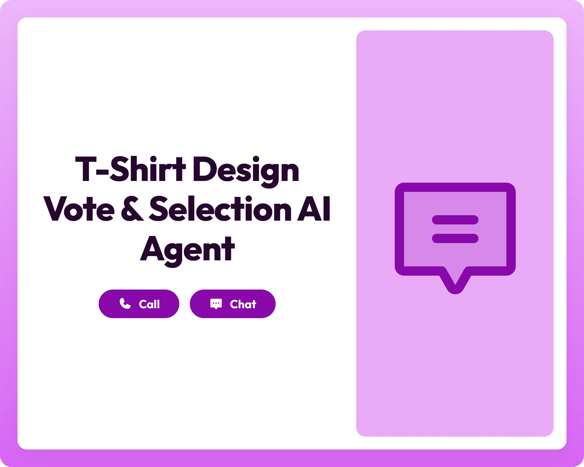 ai customer support agent assisting with t-shirt design vote and selection through call and chat