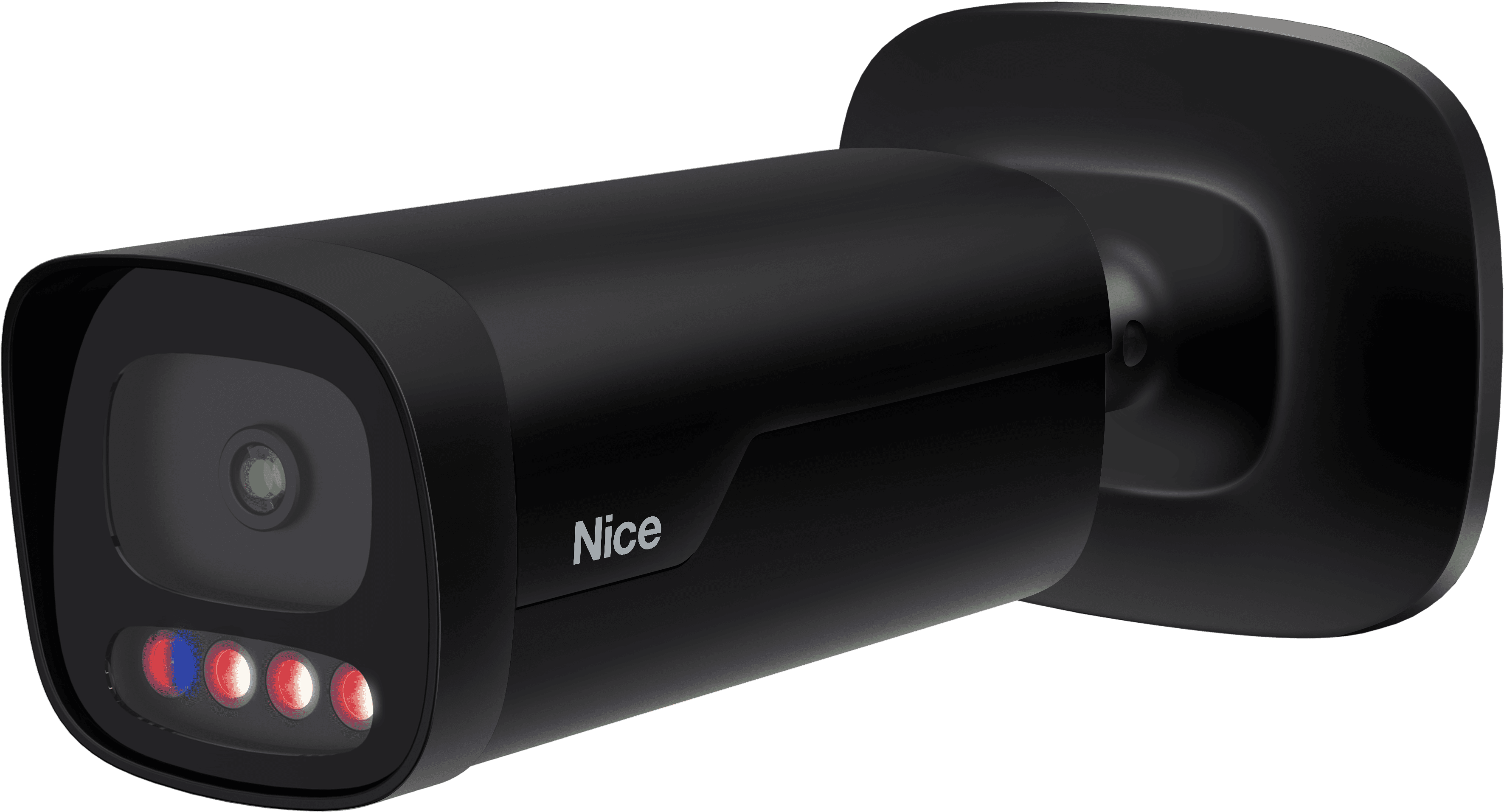 Black security camera with "Nice" logo