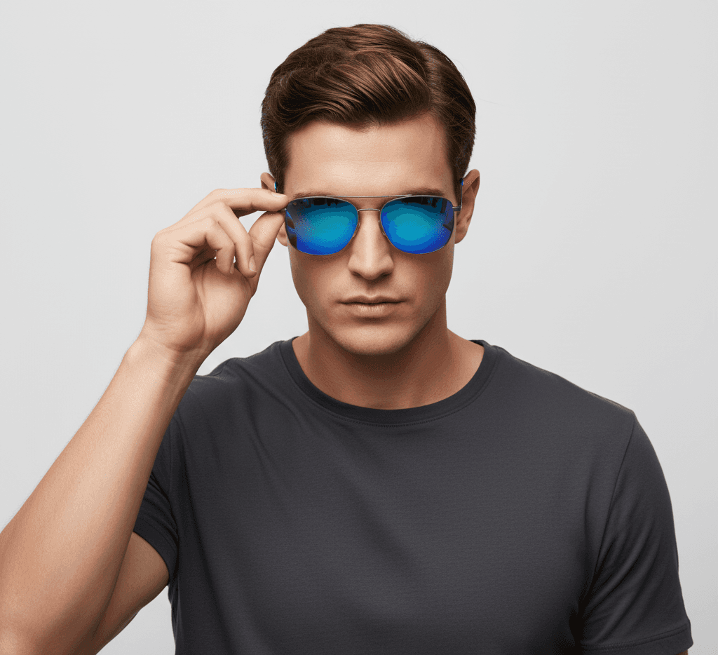 model wearing the sunglasses