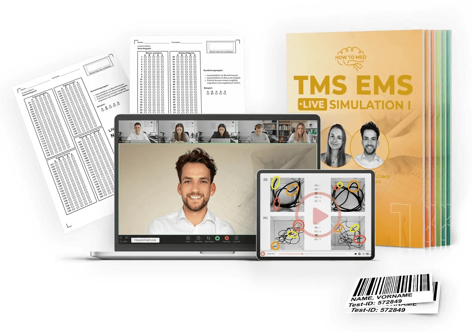 TMS-EMS-Generalprobe mit Live-Simulation, Antwortbögen, Videocall und Simulationsheften