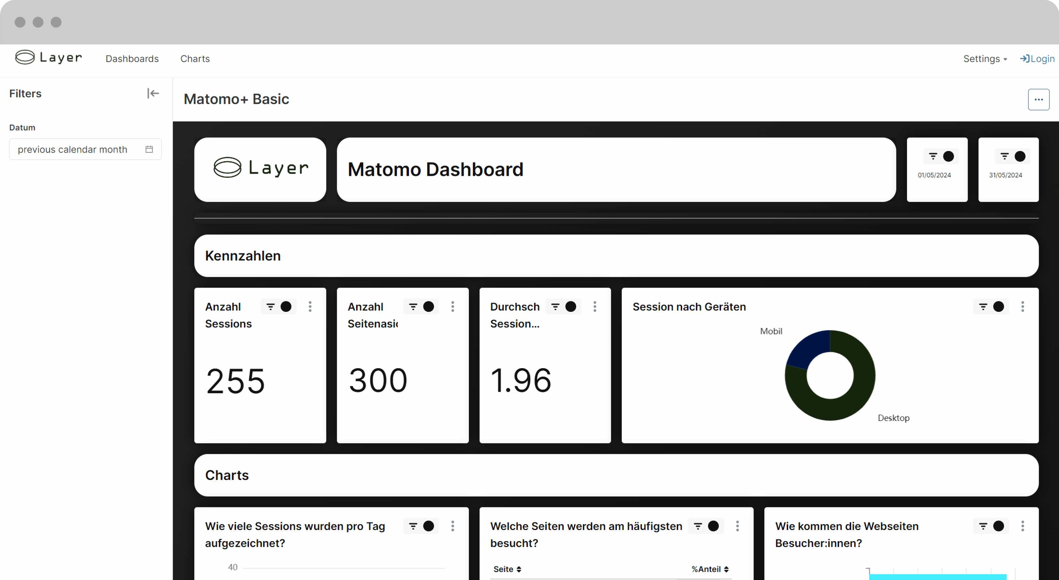 Matomo User Interface