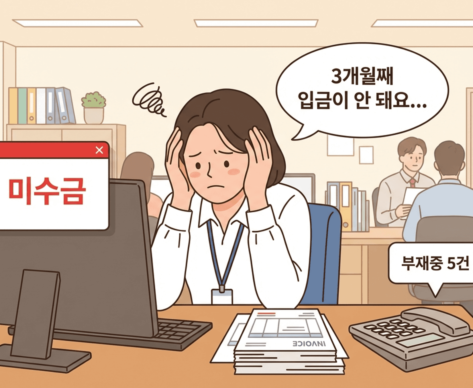 오랜 미수금으로 고민하는 직원