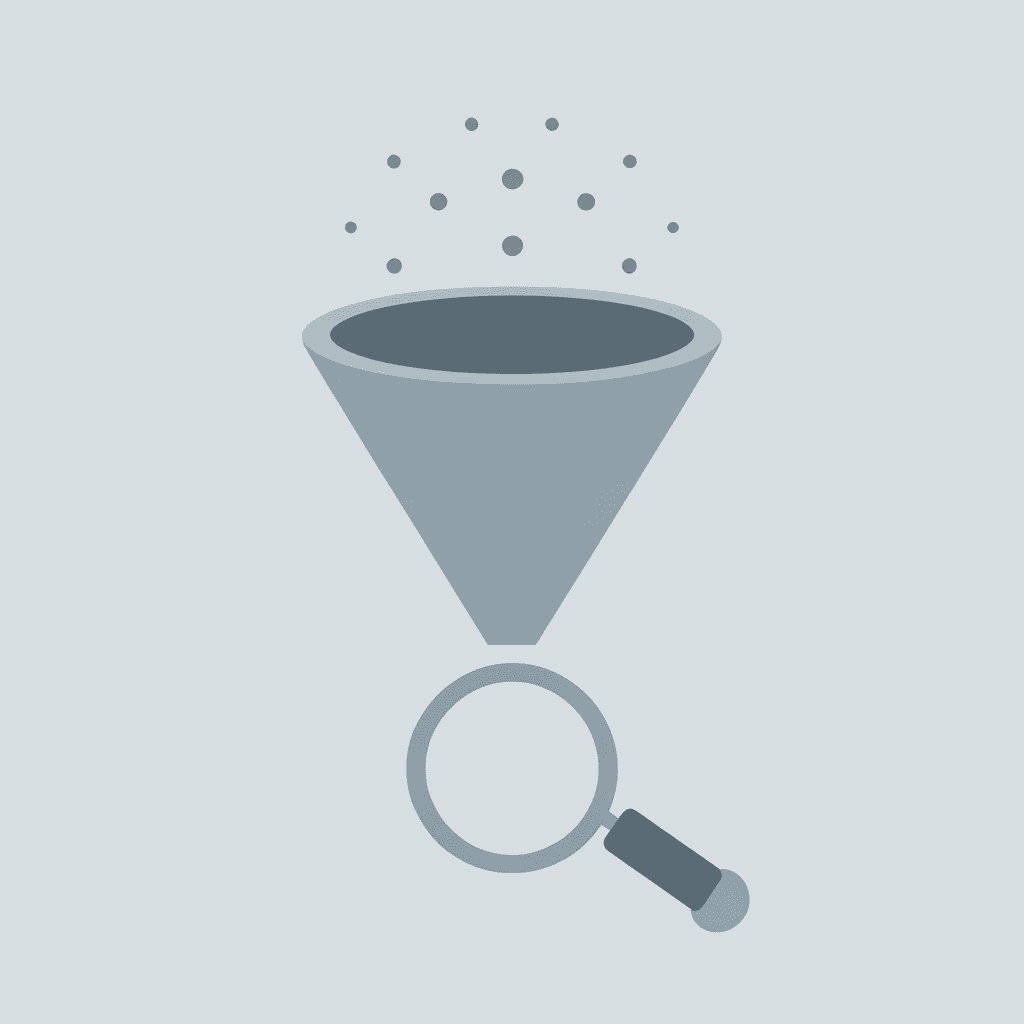 Funnel diagram showing multiple scholarships being filtered down to personalized matches