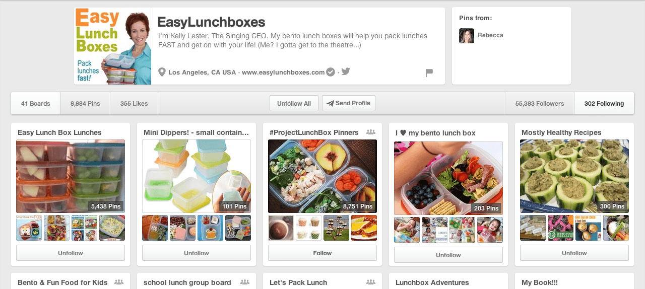 Kelly Lesters Easy Lunchboxes Pinterest Profile