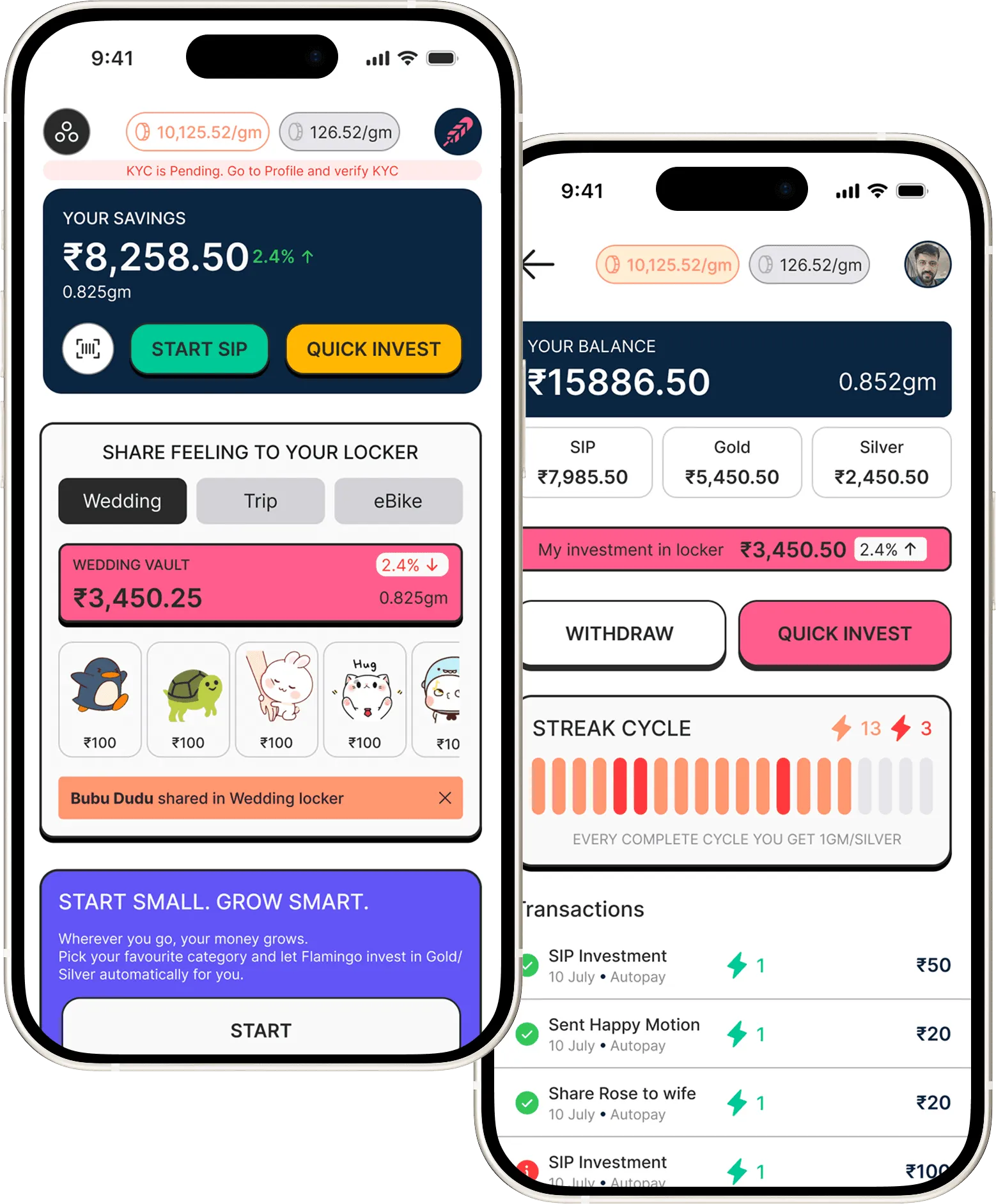 Start saving 24K digital gold from just ₹50
