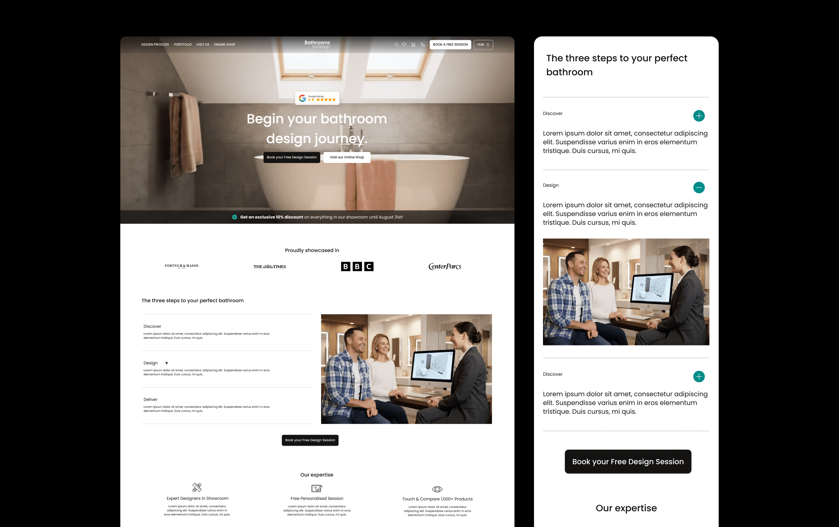 Bathroom by Design — e-commerce UX/UI by Wecomeet