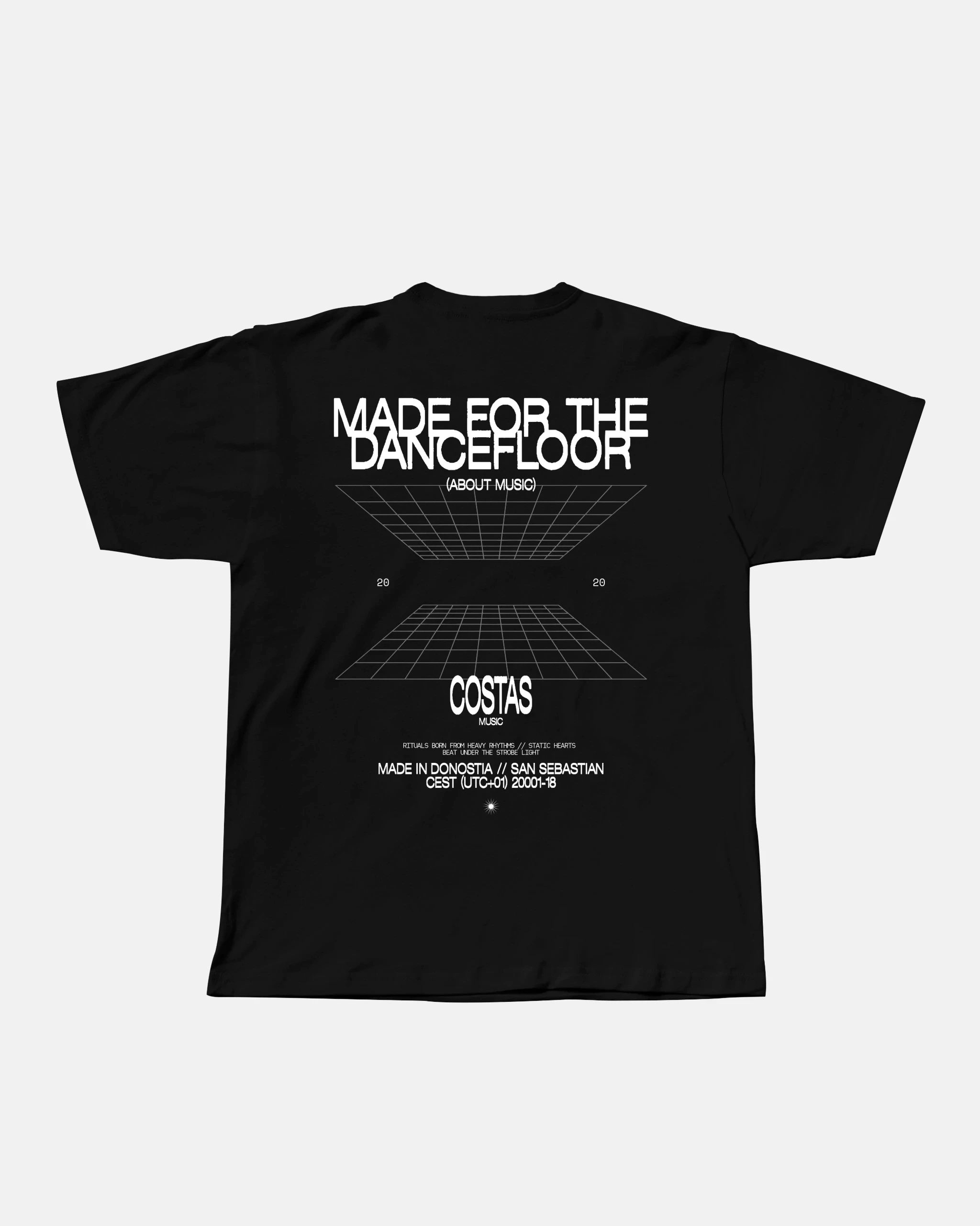 Camiseta negra de Costas con la gráfica Made for the Dancefloor