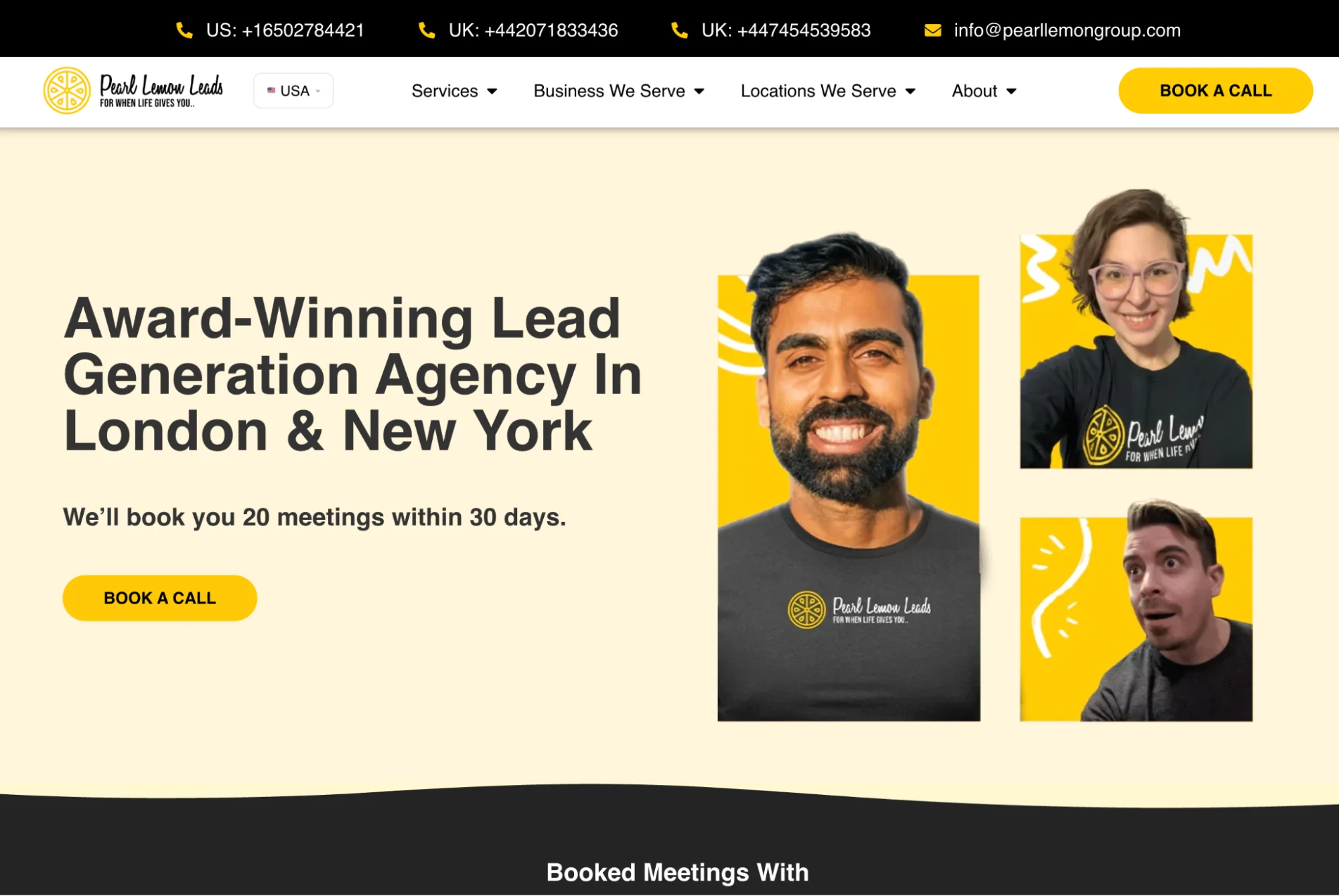 Pearl Lemon Leads homepage: Sopro alternative for B2B lead generation and appointment-setting