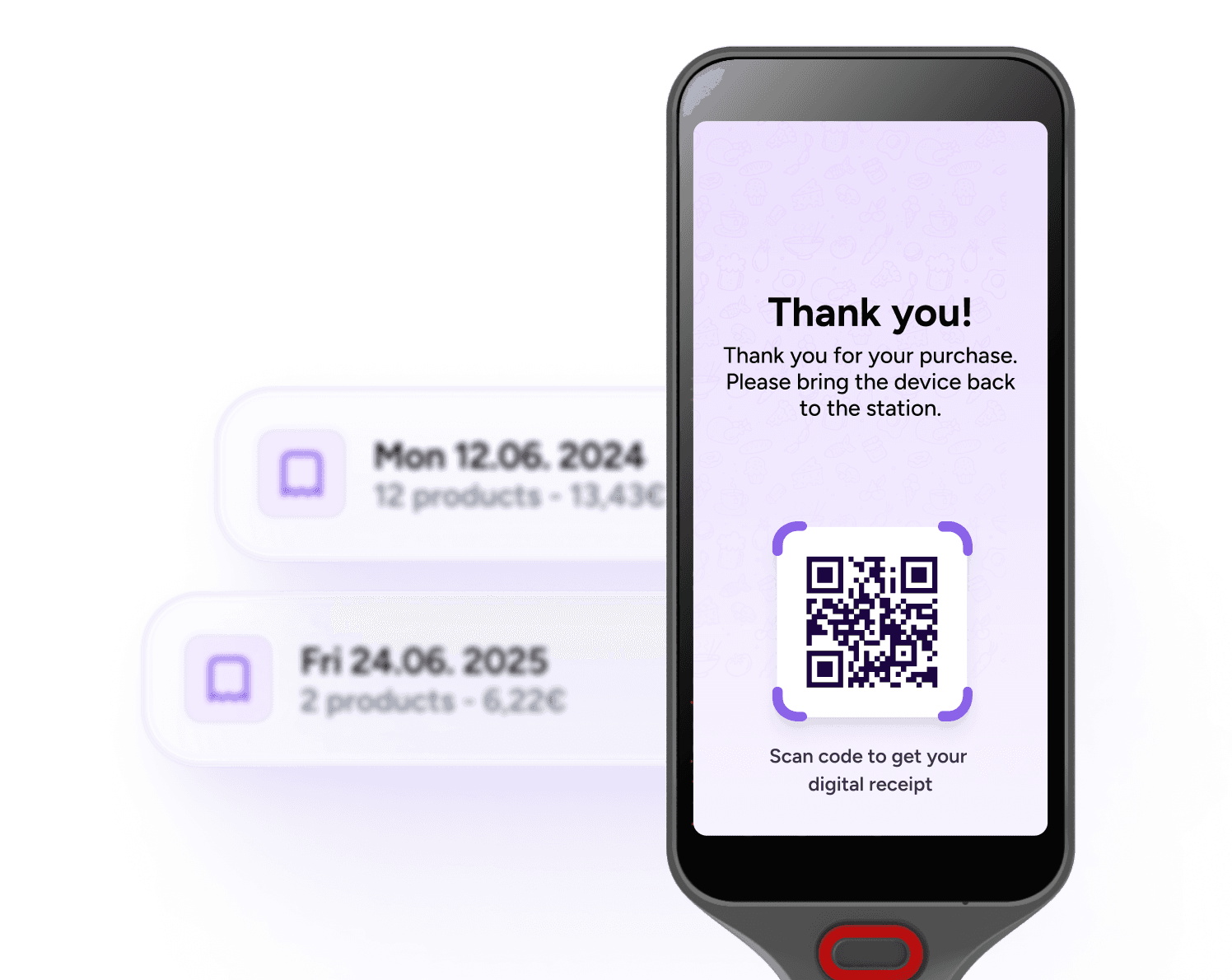 shopreme handheld scanner - digital receipt