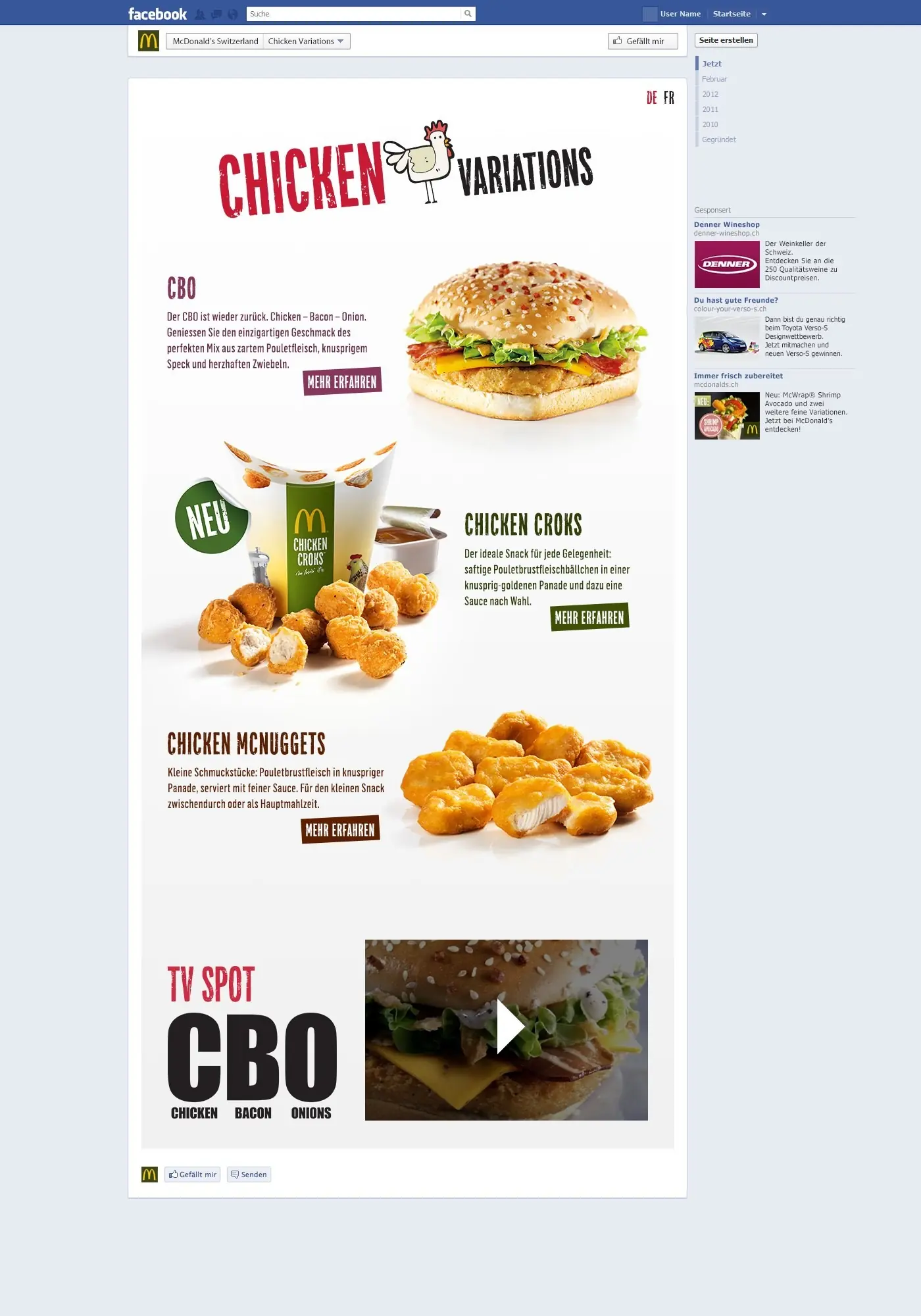 McDonald’s – Facebook-Tab