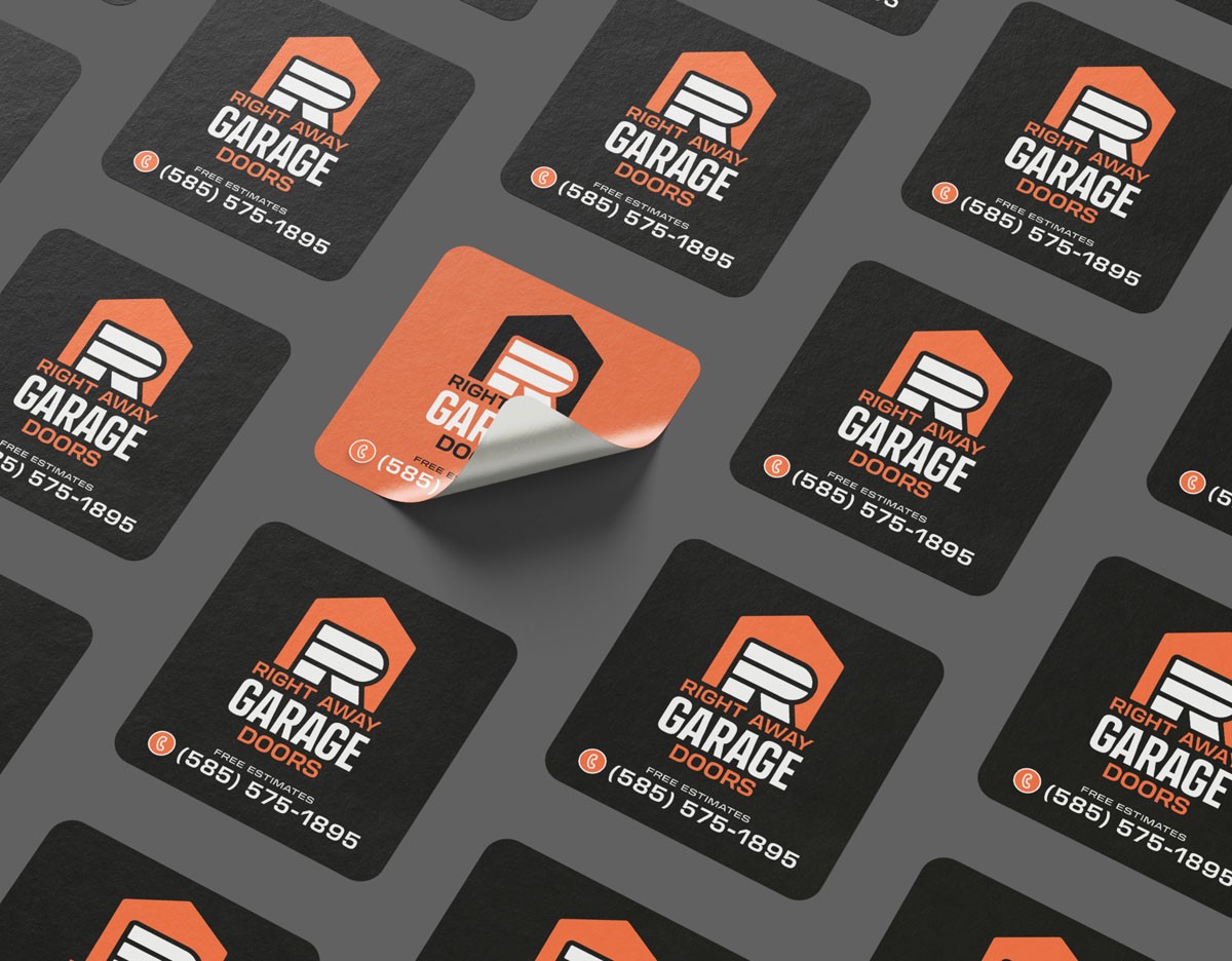 Right Away Garage Doors printed collateral