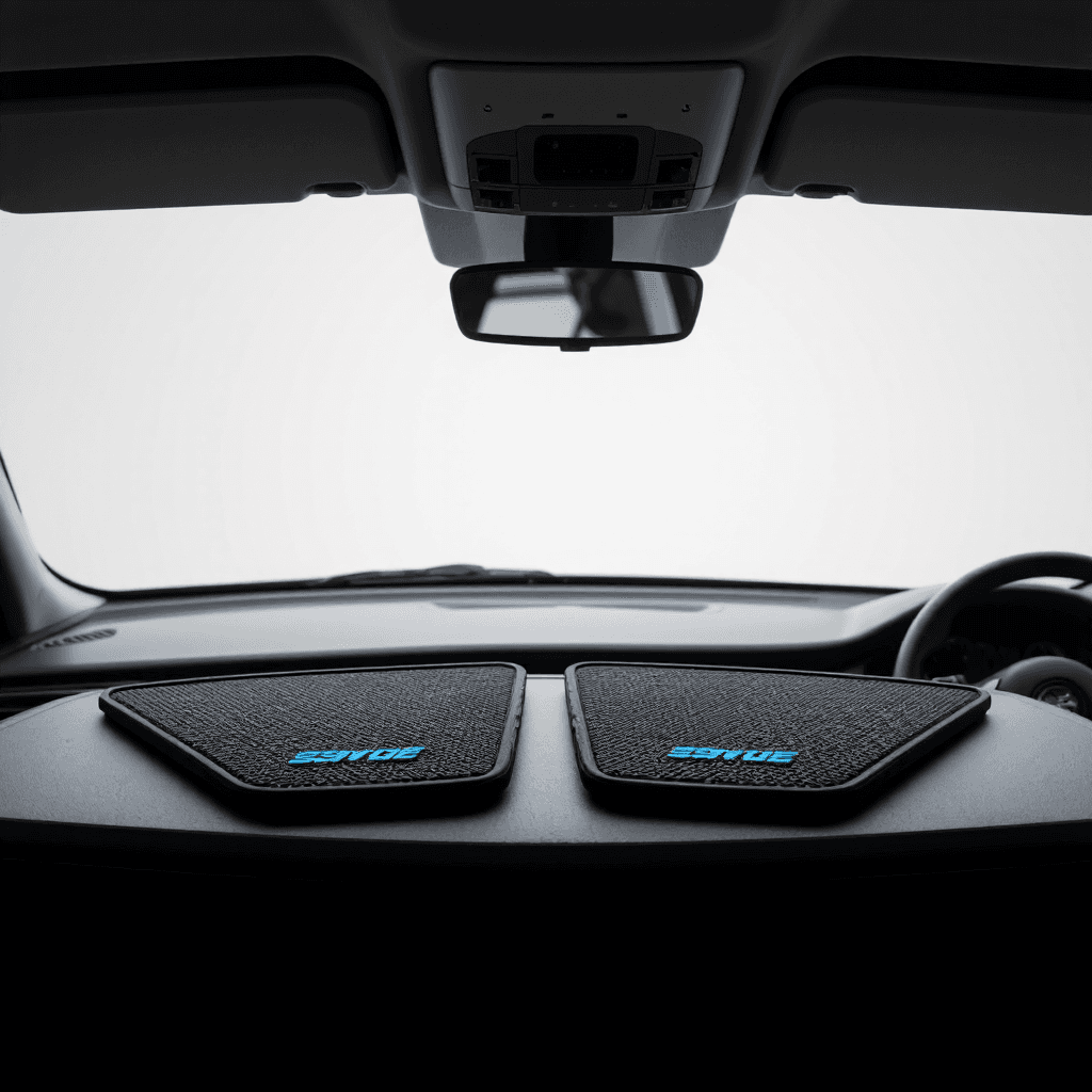 product photography of set of anti-slip pads for vehicles