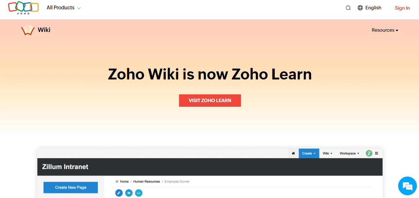 Zoho Wiki