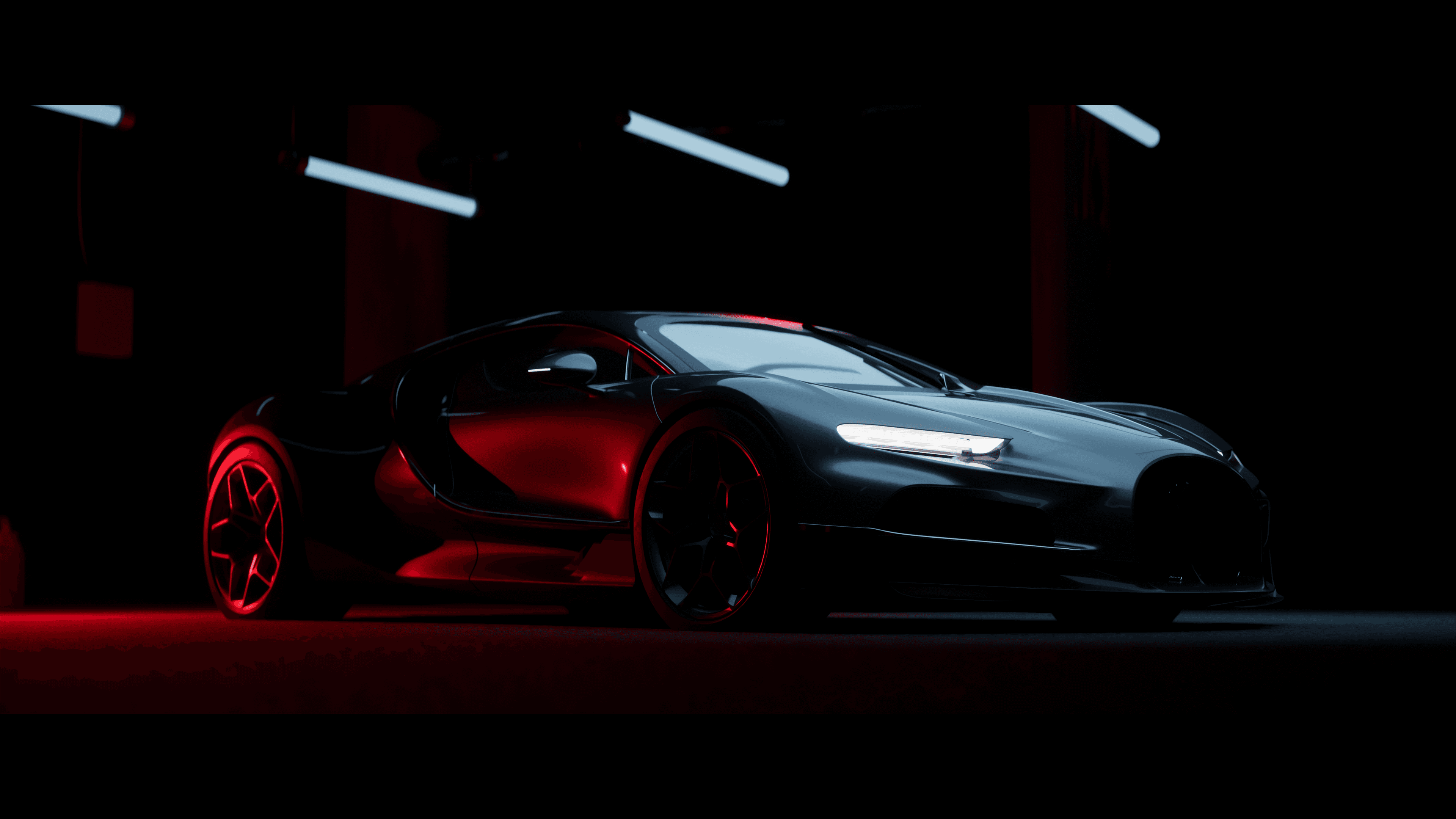 Photoreal 3D car model render with studio lighting
