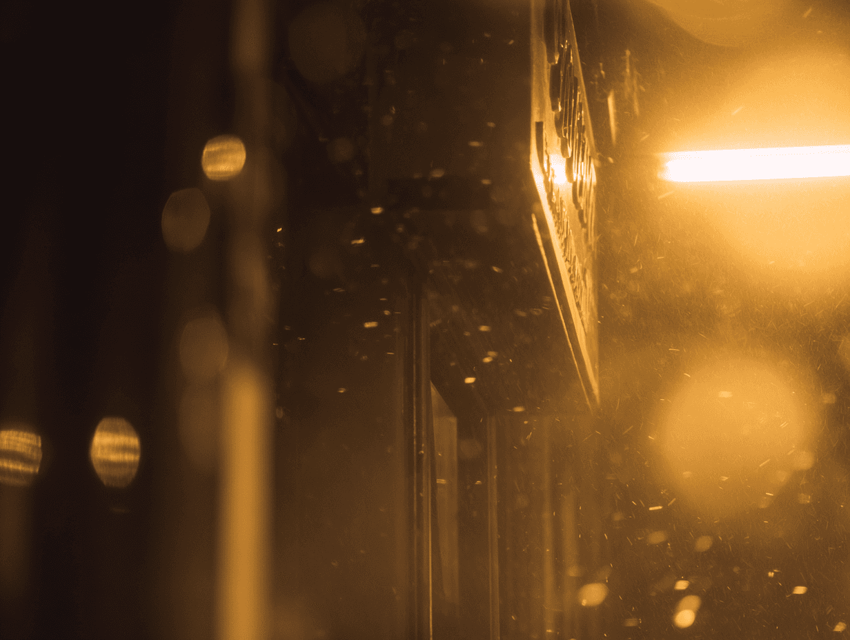 Light trails forming curved lines in a tunnel or circular pattern