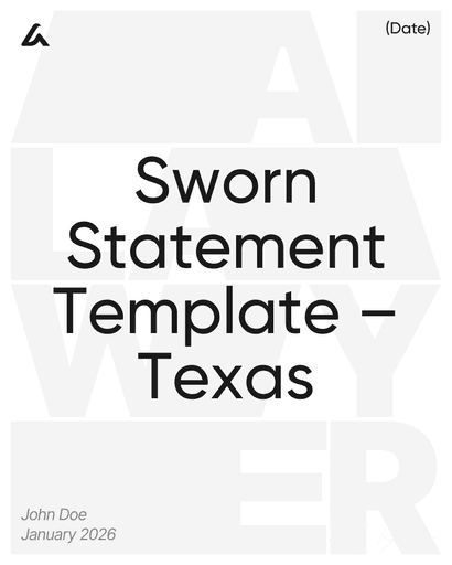 Sworn Statement Template – Texas