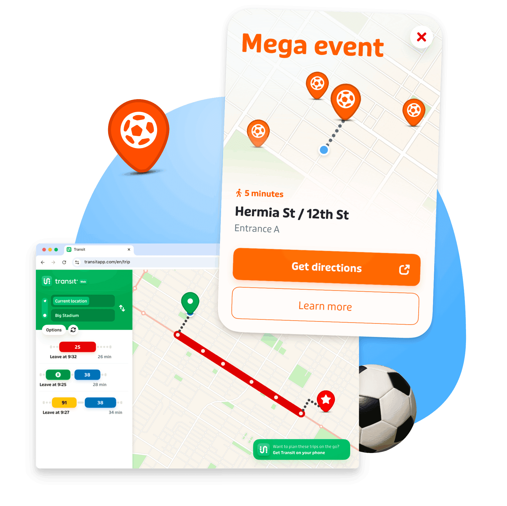 Inform your riders with Transit app