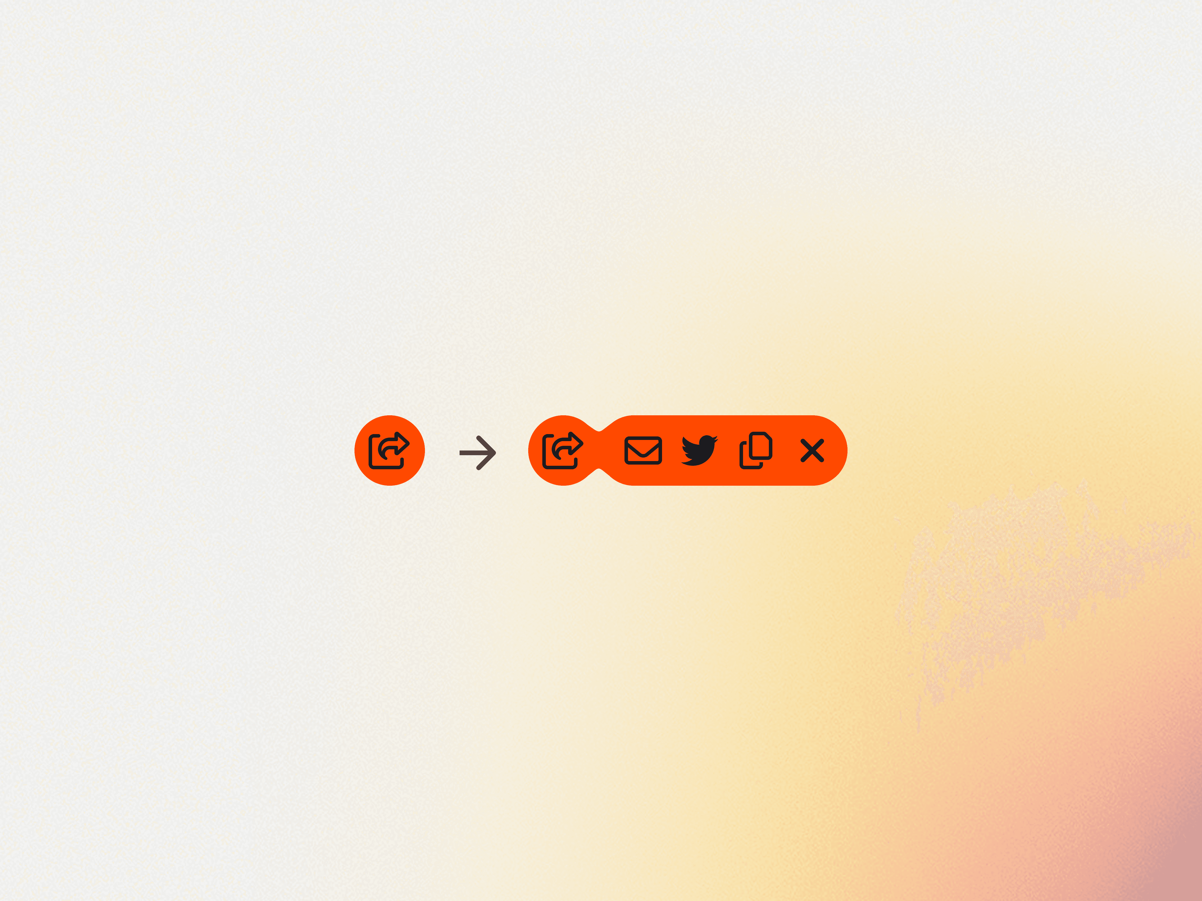 Button design for expanding "share" icon