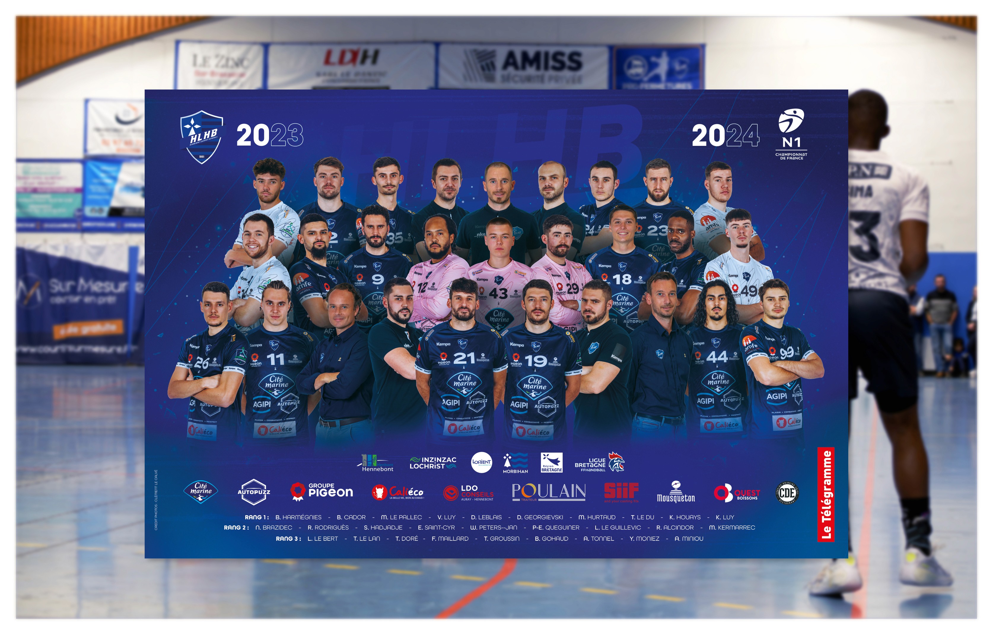 Poster officiel du HLHB 2023-2024 avec composition studio des joueurs en pose dynamique