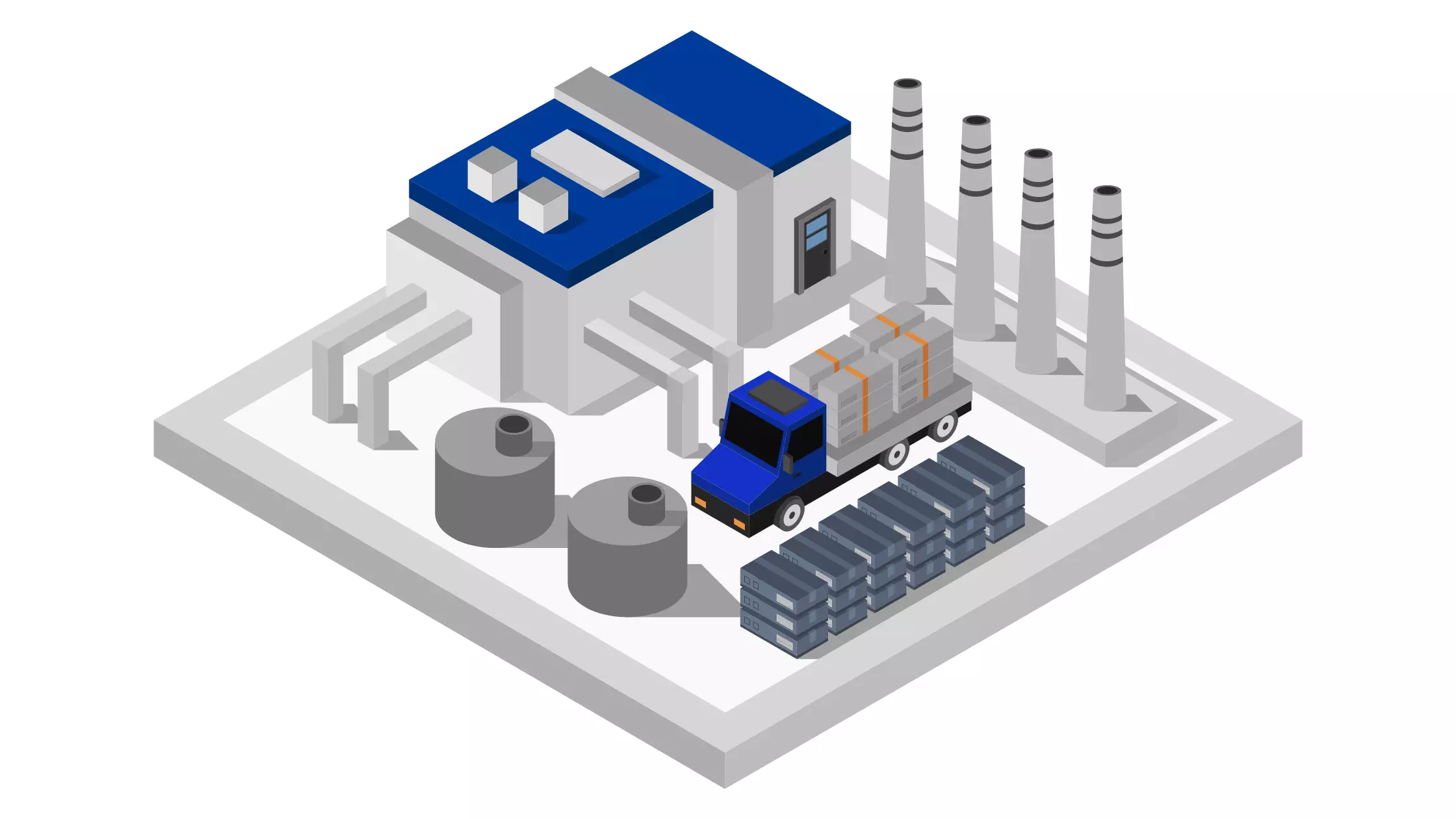 Isometric representation of a building, image