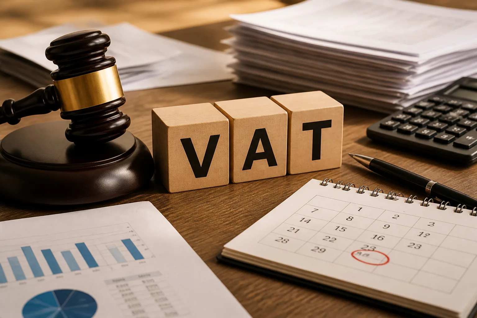 VAT Penalties and How to Avoid Them beside a tax filing dashboard and a document