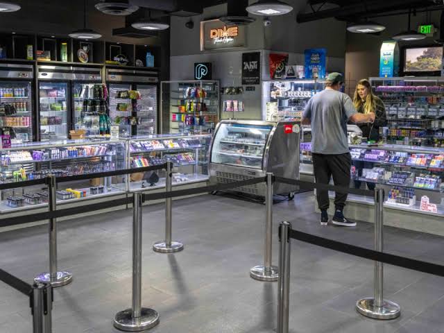 A typical dispensary interior at the time — secure, functional, forgettable