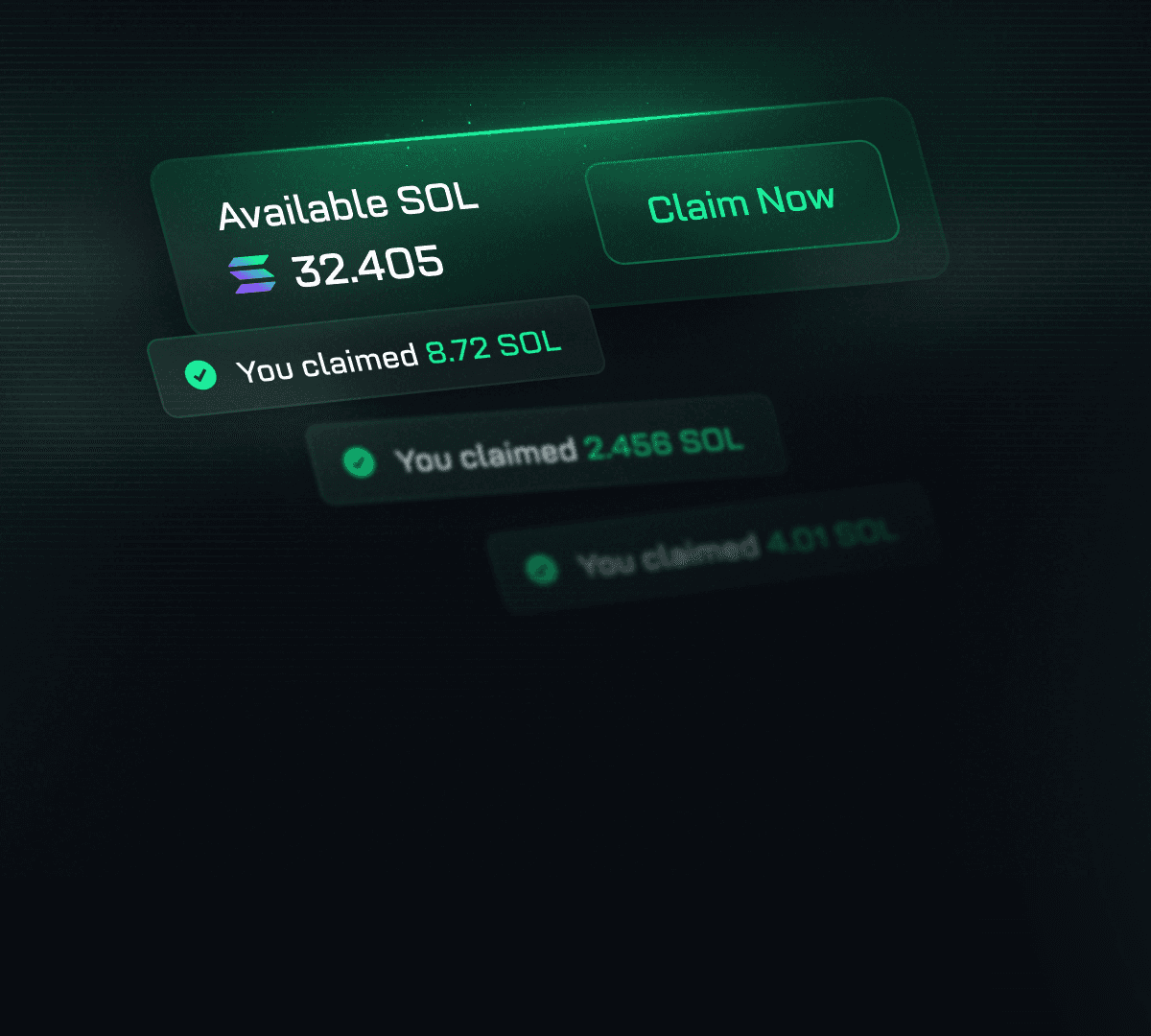 Claim SOL Instantly. Instantly Claim your referral and trading rewards. Watch them grow with every trade.