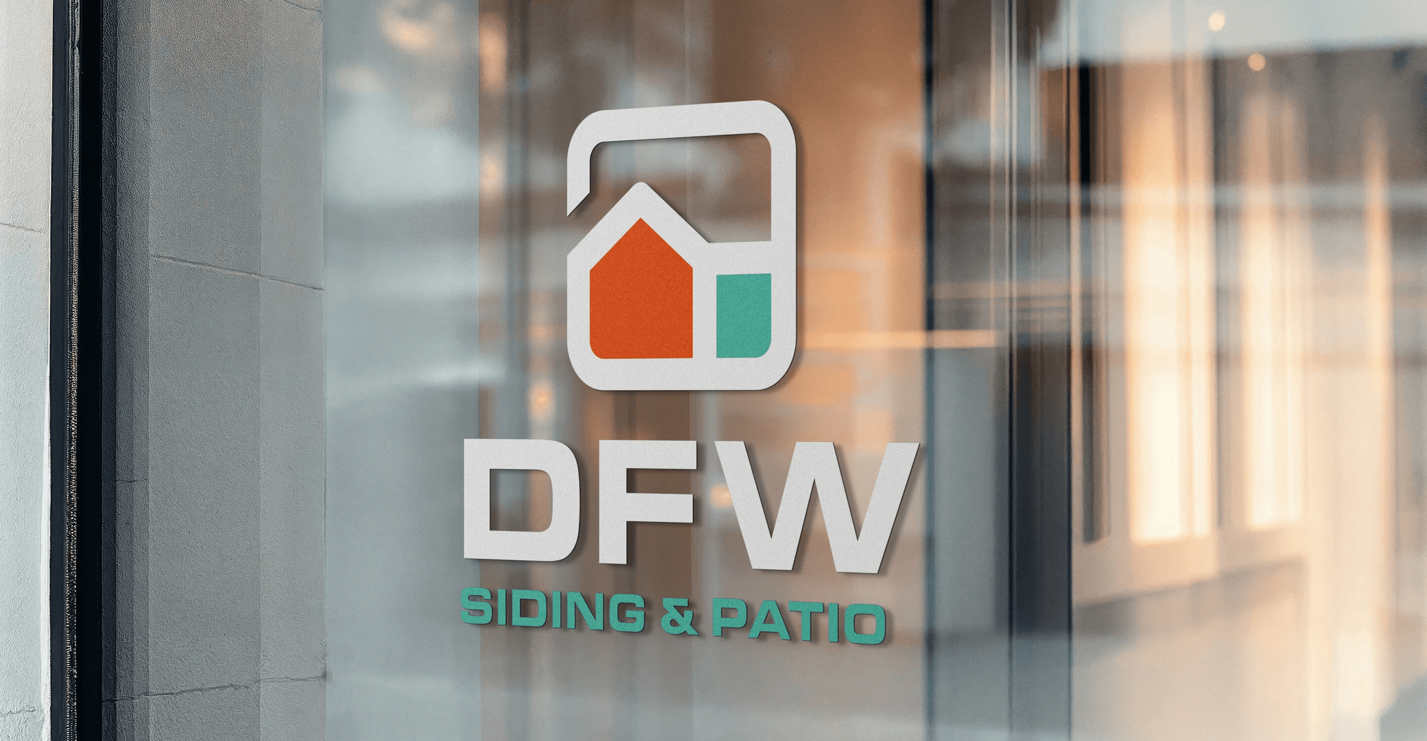 dfw siding patio window decal logo