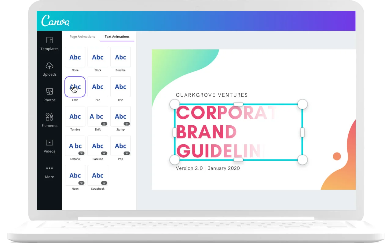 Canva presentation software