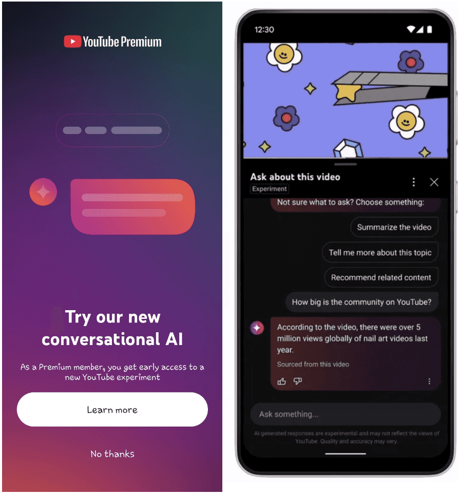 YouTube's conversational AI feature rolling out to Premium accounts in the US